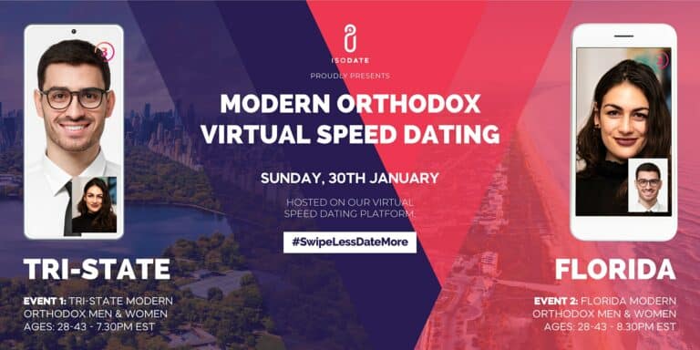 Isodate Presents: Tri-state or Florida Modern Orthodox Virtual Speed Dating