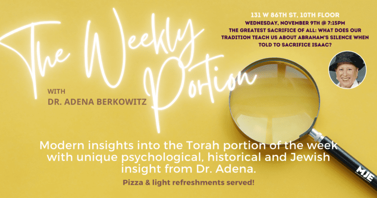 Weekly Wednesday Learning at MJE | Dr. Adena Berkowitz
