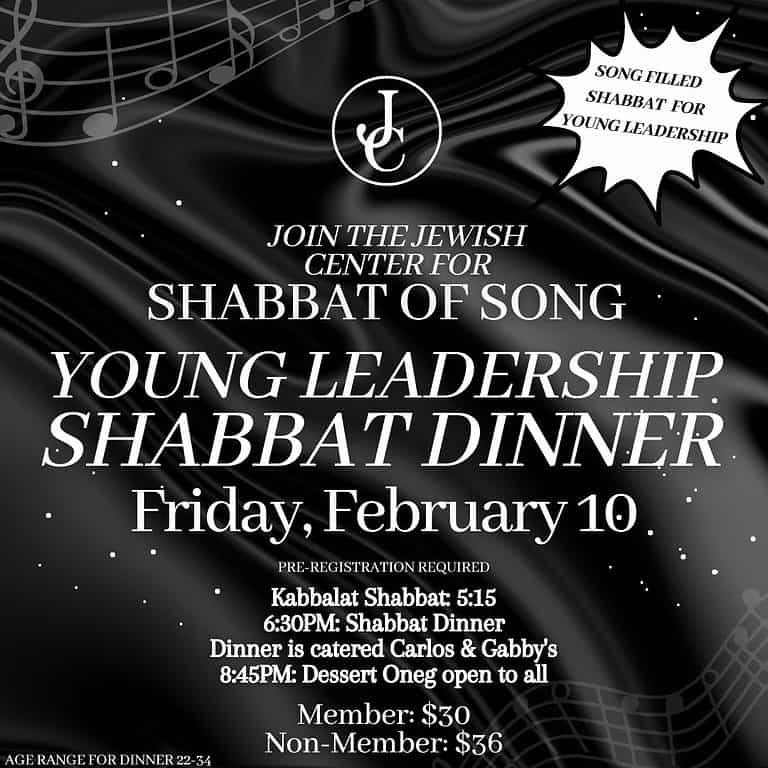 YL Shabbat of Song Shabbat Dinner + Oneg