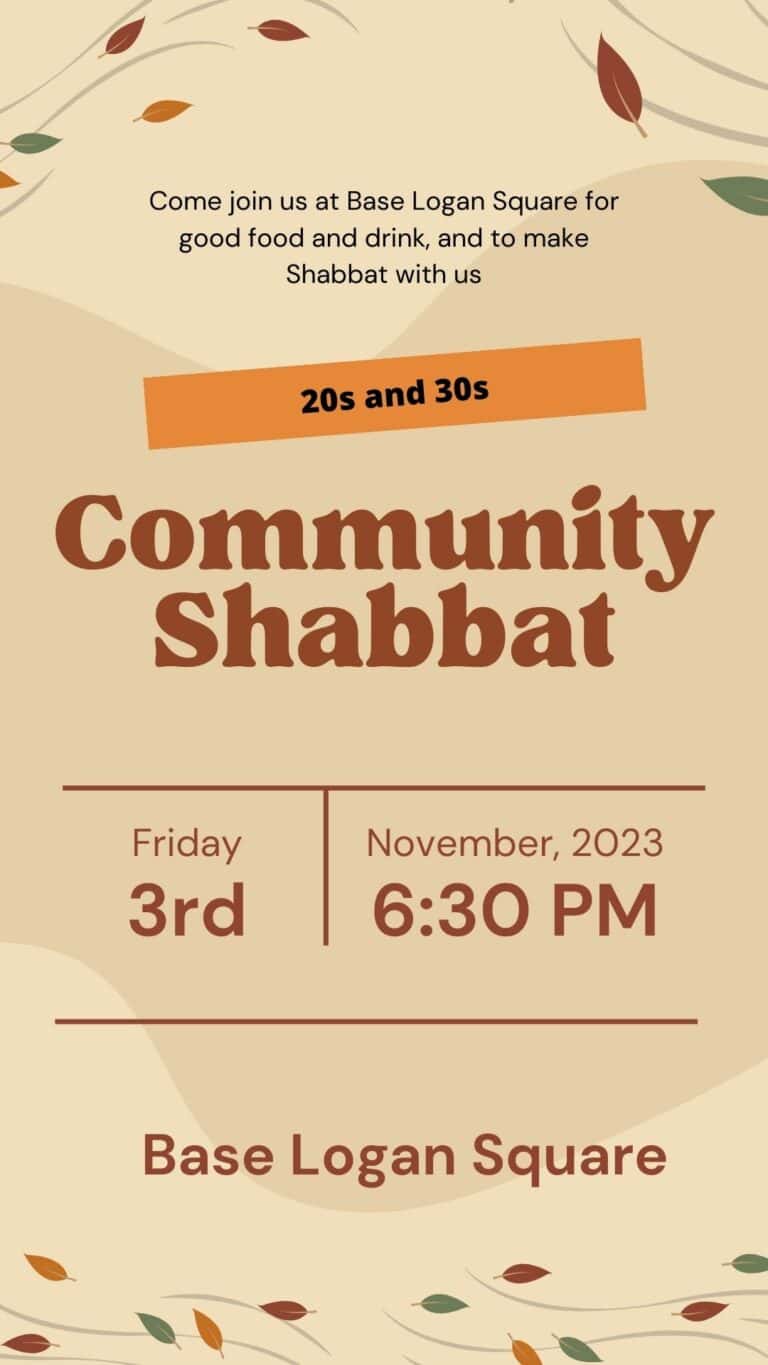 20s/30s Community Shabbat at Base Logan Square
