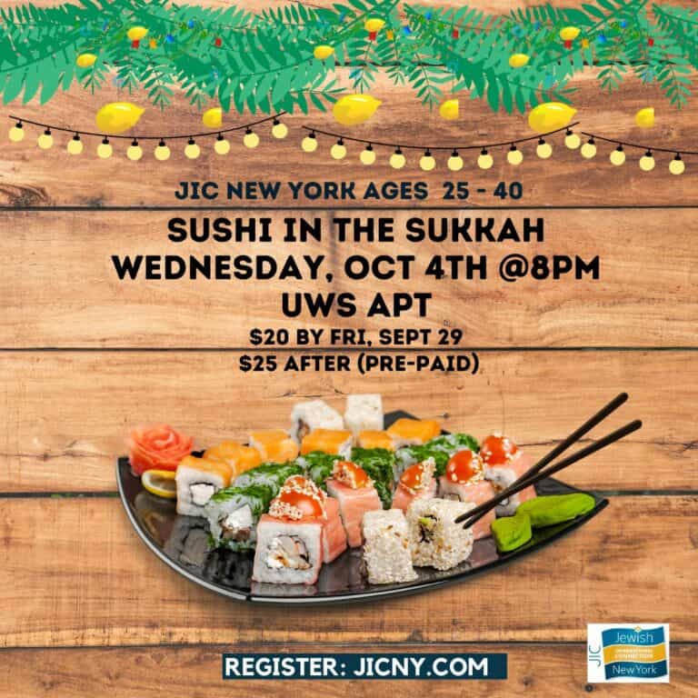 Sushi in the Sukkah for ages 25-40