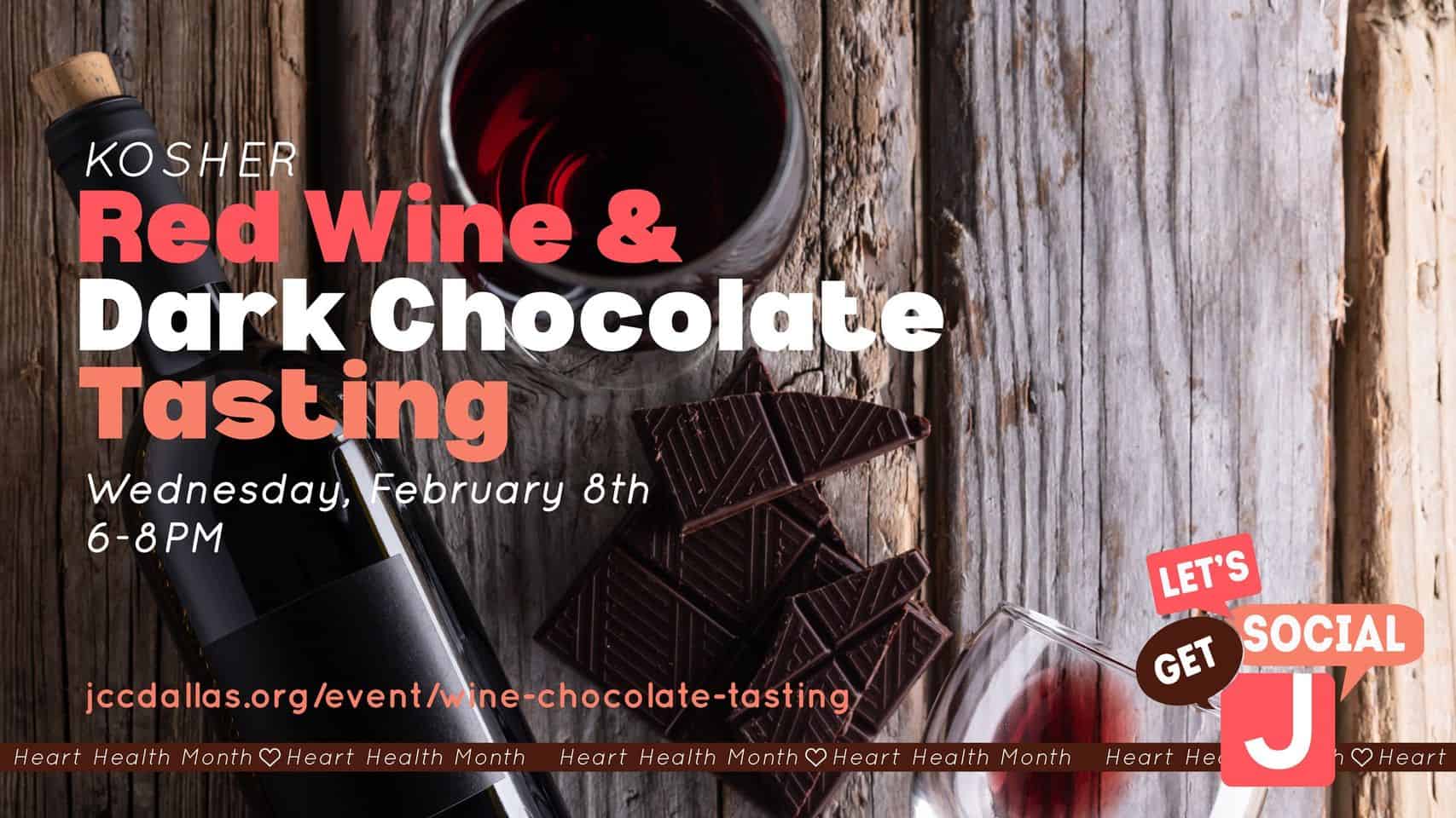 Wine tasting and dark chocolate