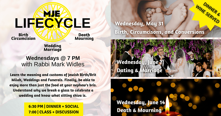 LifeCycles Class Series with Rabbi Mark Wildes | MJE | Dinner & Wine Served