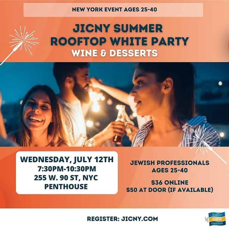 JICNY Summer Rooftop White Party ages 25-40