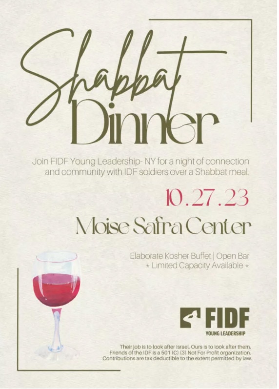 FIDF Shabbat Dinner