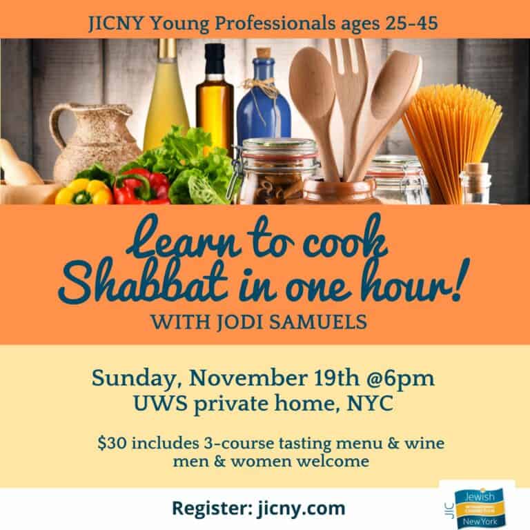 Jodi’s Famous Cooking Class: Make Shabbat Meal in One Hour for YJP’s