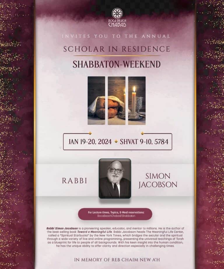 Shabbaton with Rabbi Simon Jacobson