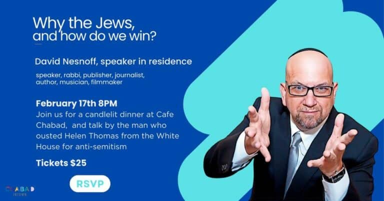 Cafe Chabad Candlelit Dinner: Why the Jews? (And How Do We Win)