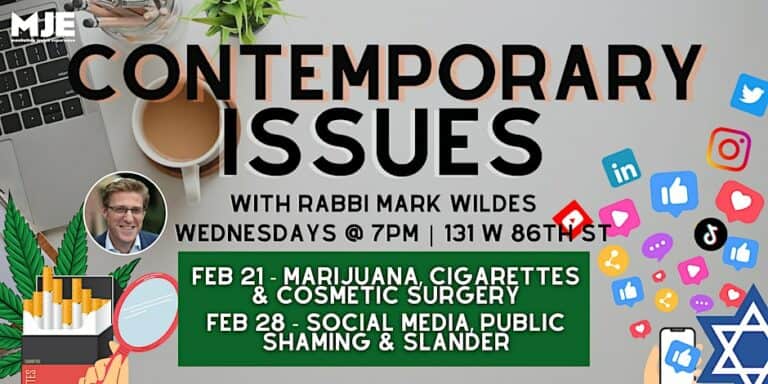 "Is Cannabis Kosher?" Contemporary Issues With Rabbi Mark Wildes | MJE