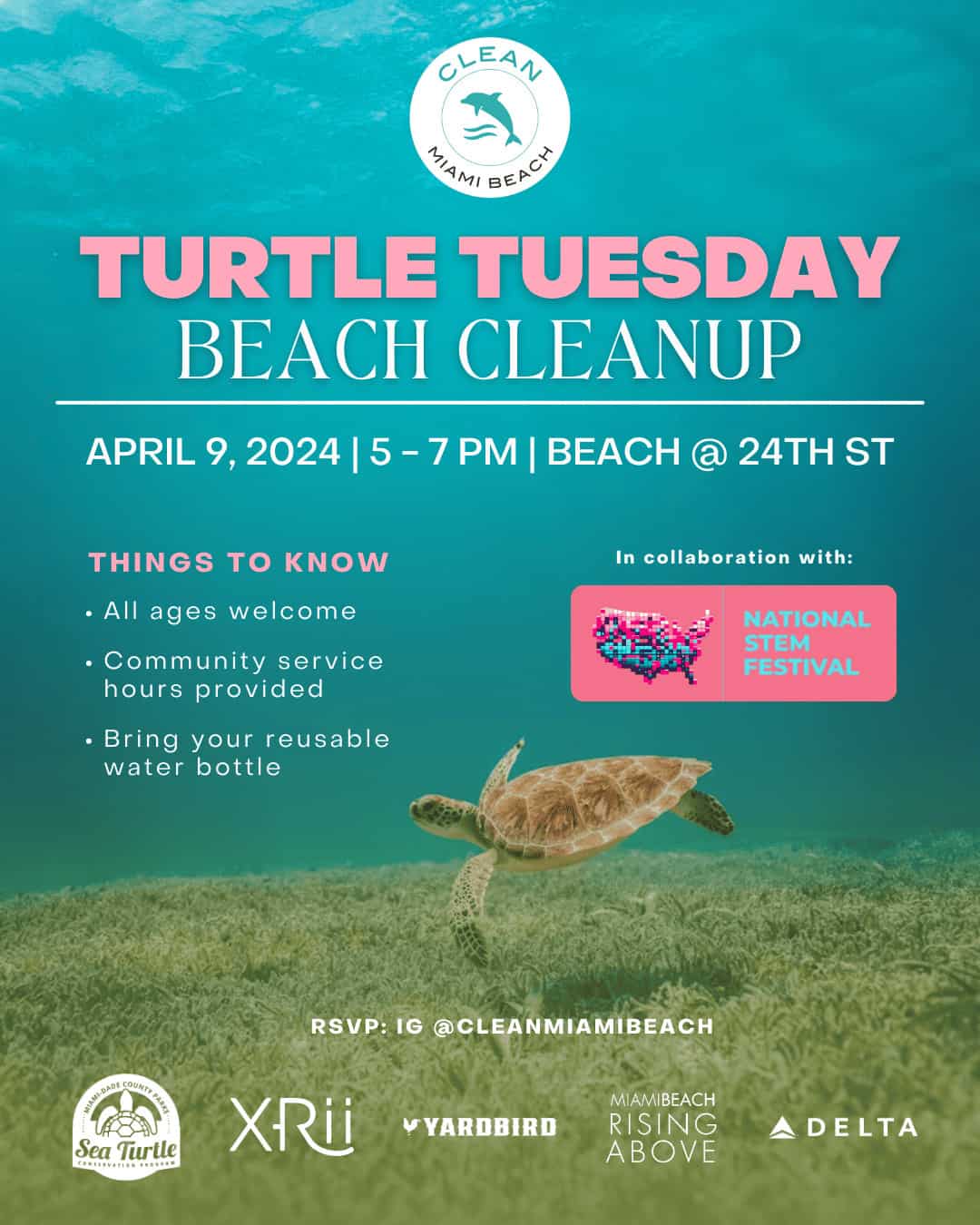 Clean Miami Beach – Turtle Tuesday Beach Cleanup