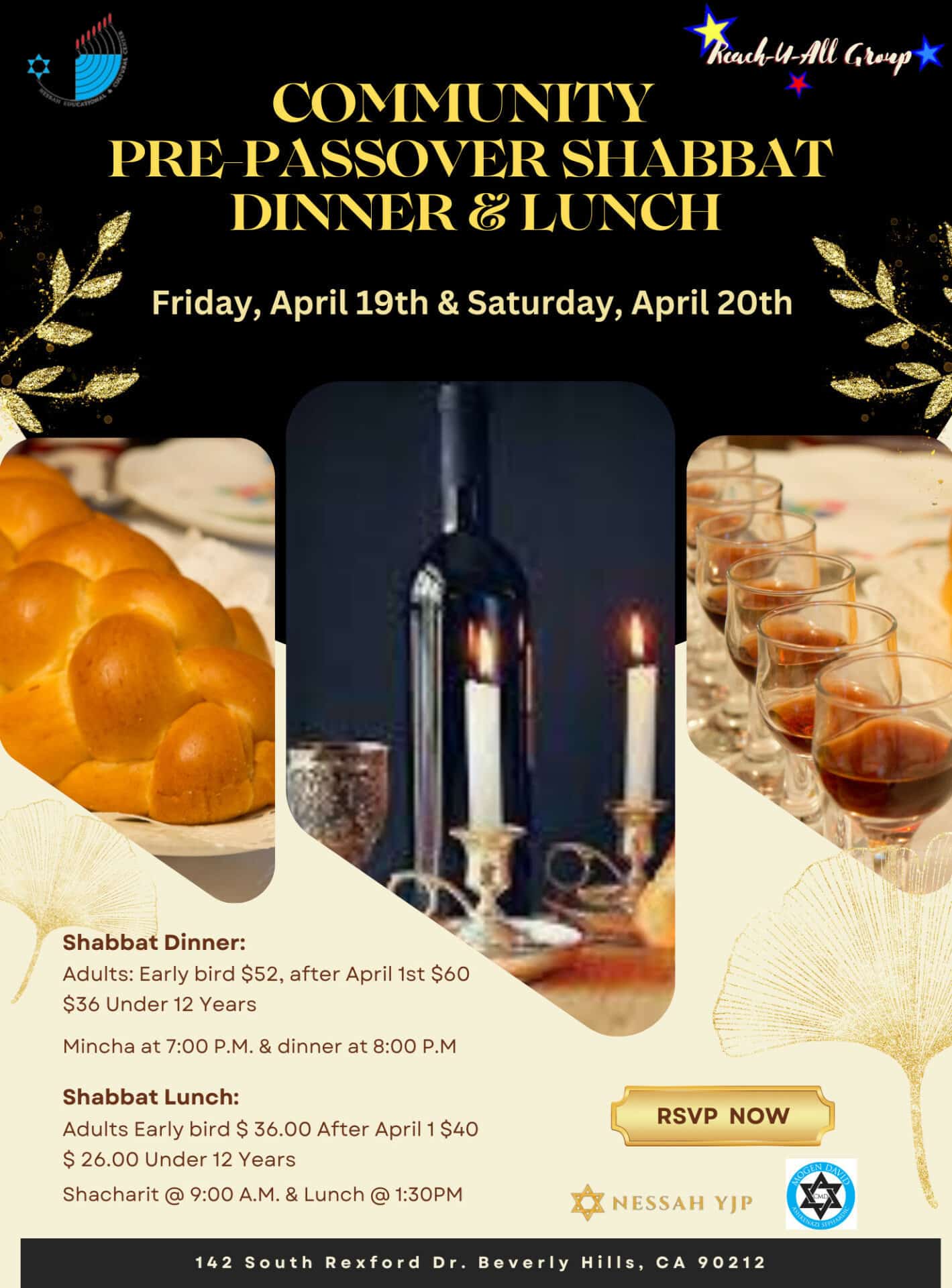 Community Pre-Passover Shabbat Dinner & Lunch