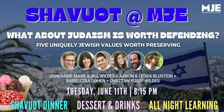 MJE Shavuot Dinner | All Night Learning | Deluxe Dessert | Open Bar 20s 30s