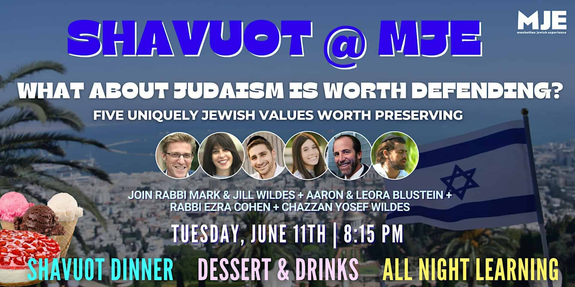 MJE Shavuot Dinner | All Night Learning | Deluxe Dessert | Open Bar 20s 30s