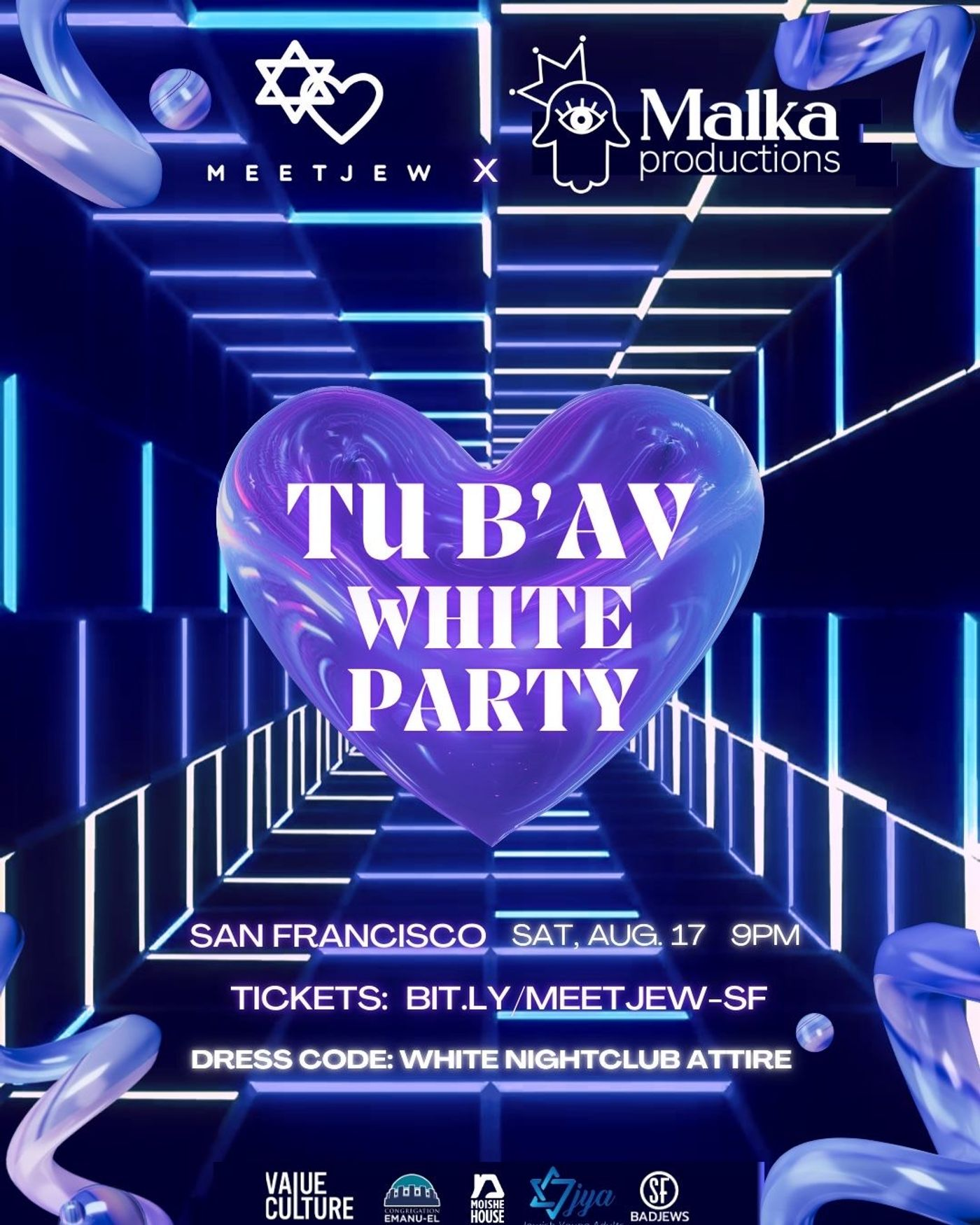 MeetJew x Malka Tu B'Av White Party