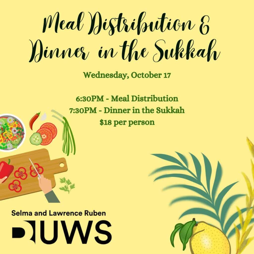 Meal Distribution & Dinner in the Sukkah