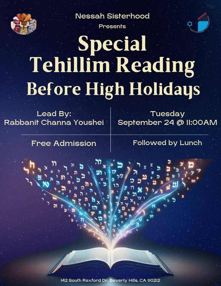 Special Pre High Holidays Tehillim Reading