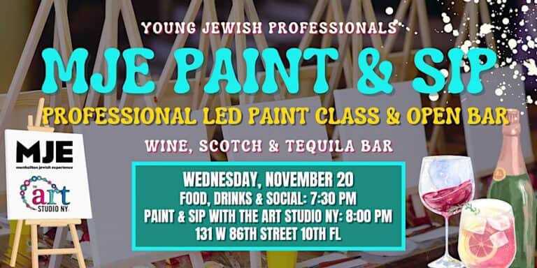 Paint & Sip Social: Pizza, Painting, Open Bar | MJE & Art Studio NY