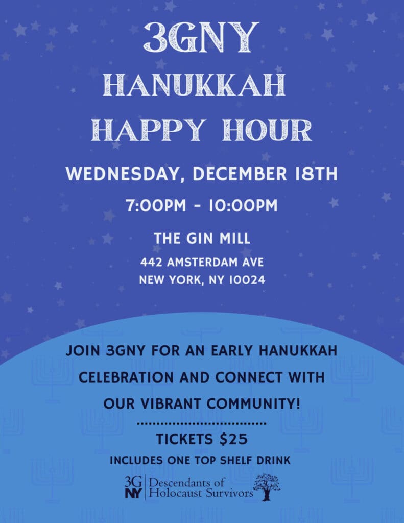 OFFICIAL 3GNY 2024 Hanukkah Happy Hour Promo 1