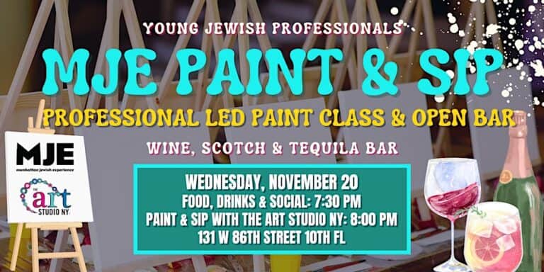 Paint & Sip Social: Pizza, Painting, Open Bar | MJE & Art Studio NY