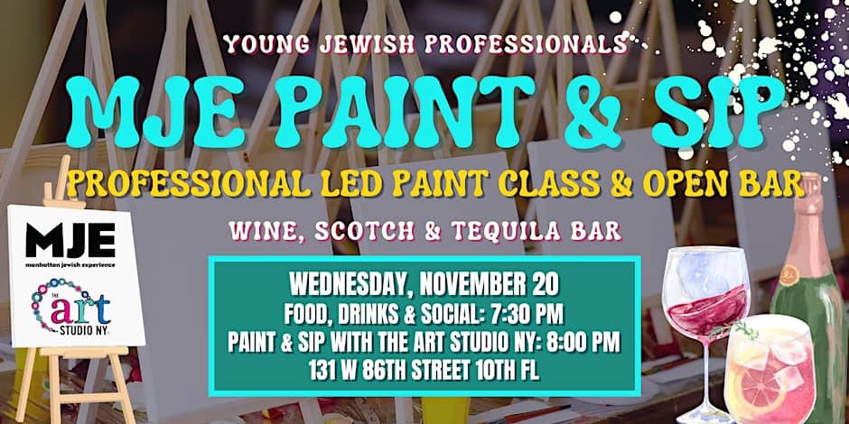 Paint & Sip Social: Pizza, Painting, Open Bar | MJE & Art Studio NY