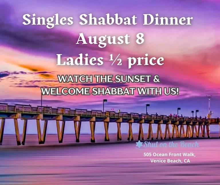 Singles Shabbat Dinner at the Beach