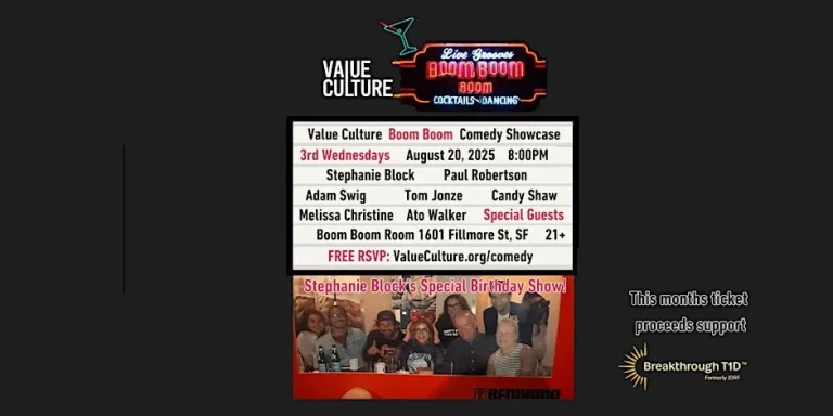 Value Culture Boom Boom Room Comedy Showcase (& Stephanie's Bday!)