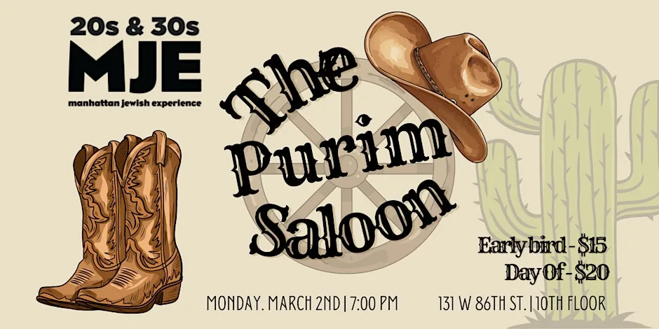 The MJE Purim Saloon | Megillah Reading, Costume Contest & Open Bar