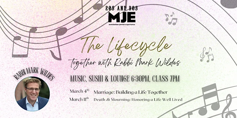 The Lifecycle / Together With Rabbi Mark Wildes; Music, Sushi & Lounge