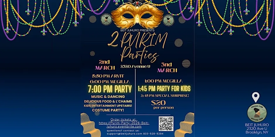Purim Parties at Beit Juhuro - 2026