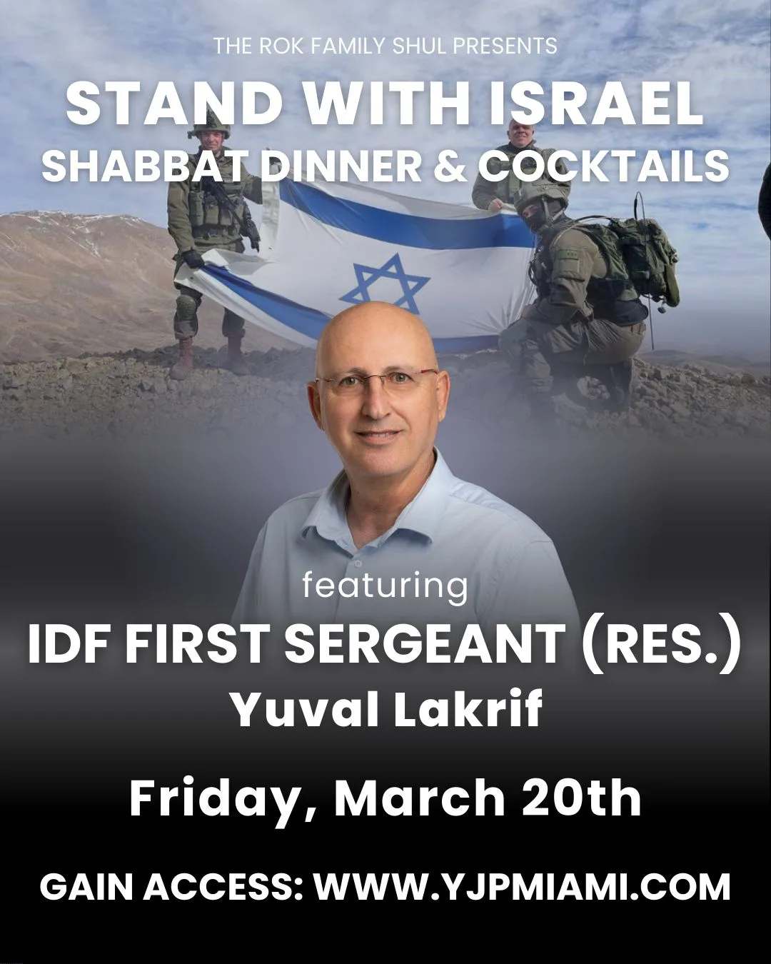 YJP Miami Rooftop Shabbat Dinner With IDF First Sergeant Yuval Lakrif