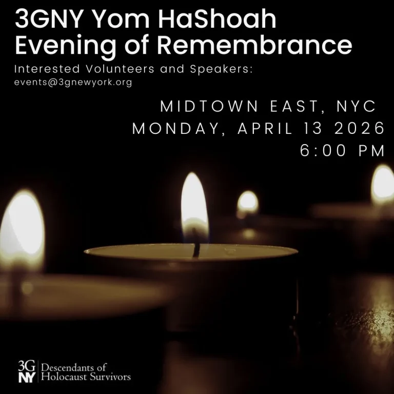 3GNY Yom HaShoah Commemoration 2026