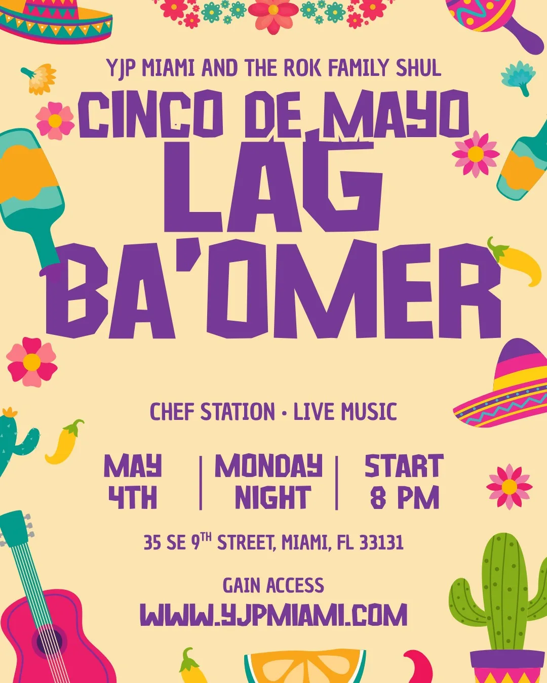 YJP Miami Presents Lag Ba’omer Cinco de Mayo Artisan Jazz Party