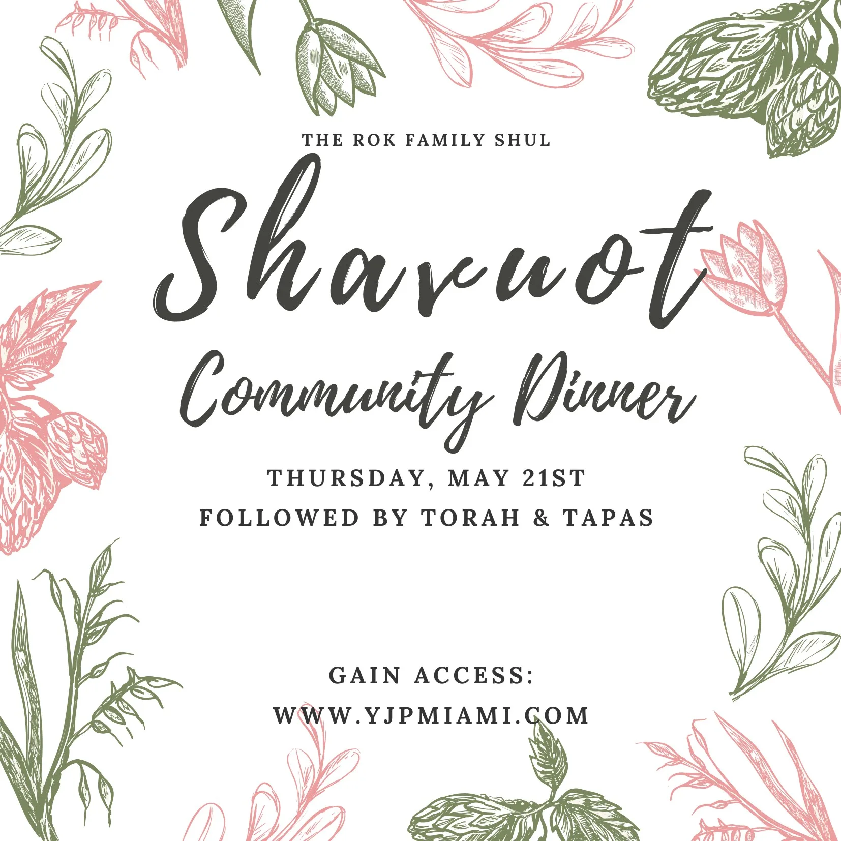 Shavuot Community Dinner