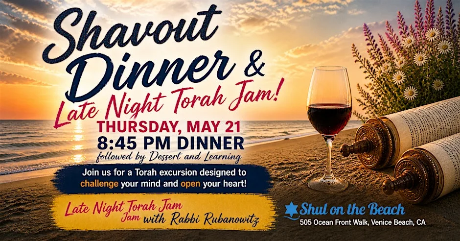 Shavout Dinner and Learning at the Beach